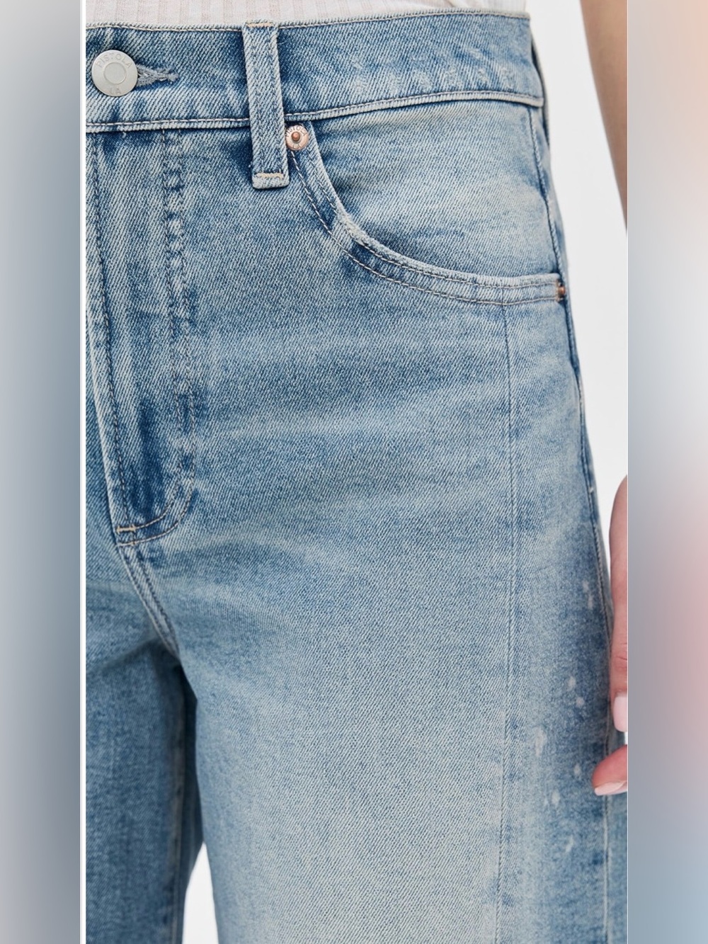 NWT Pistola Eli High Rise Arched Leg Light Wash Denim Jean 31 - Picture 4 of 10